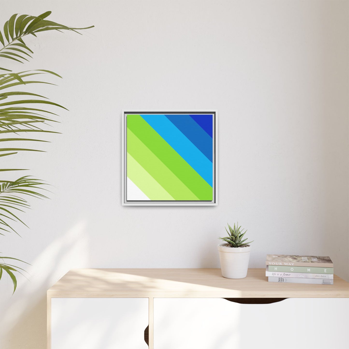 Modern Framed Geometric Canvas Art | Bold Color Meets Clean Framing