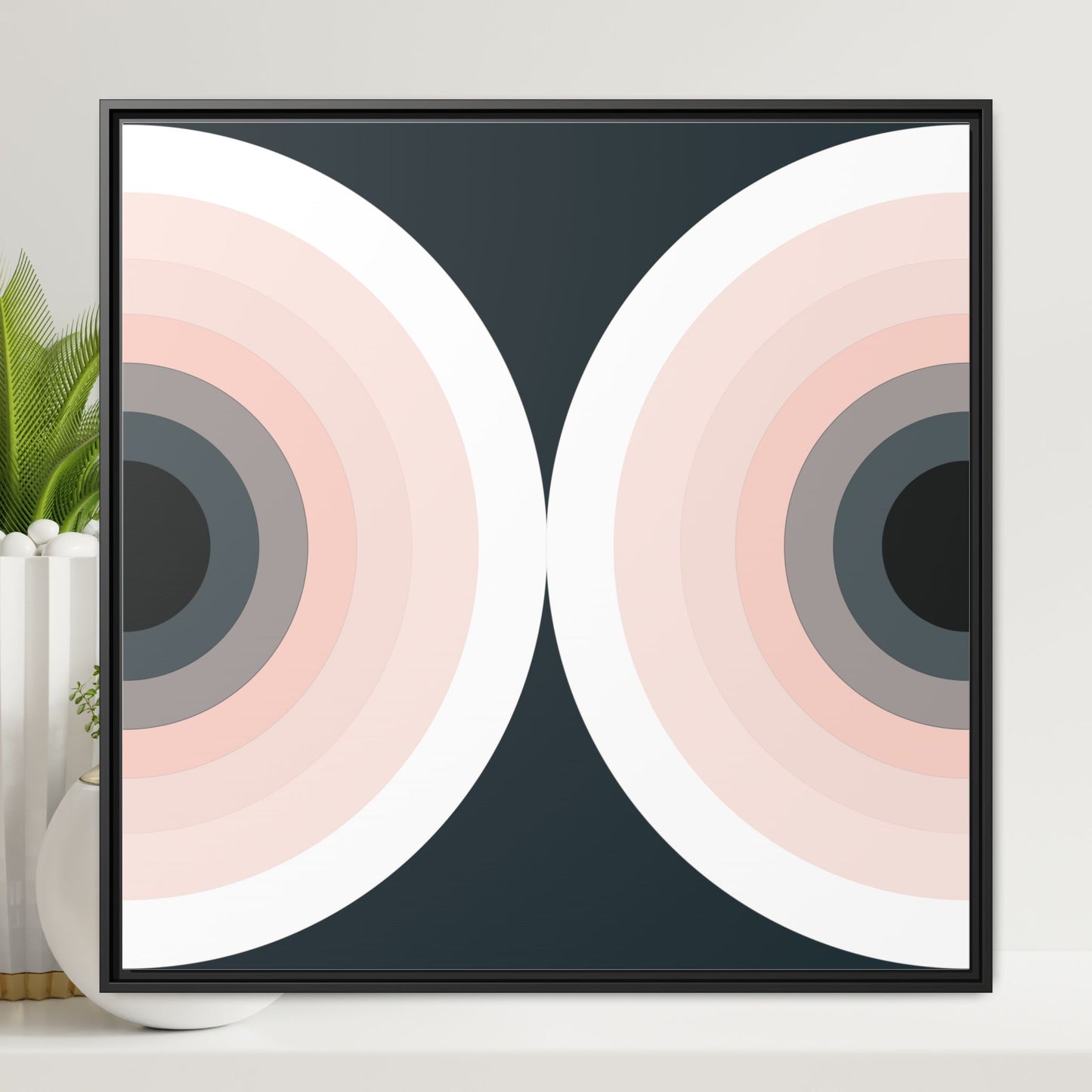Modern Framed Geometric Canvas Art | Bold Color Meets Clean Framing