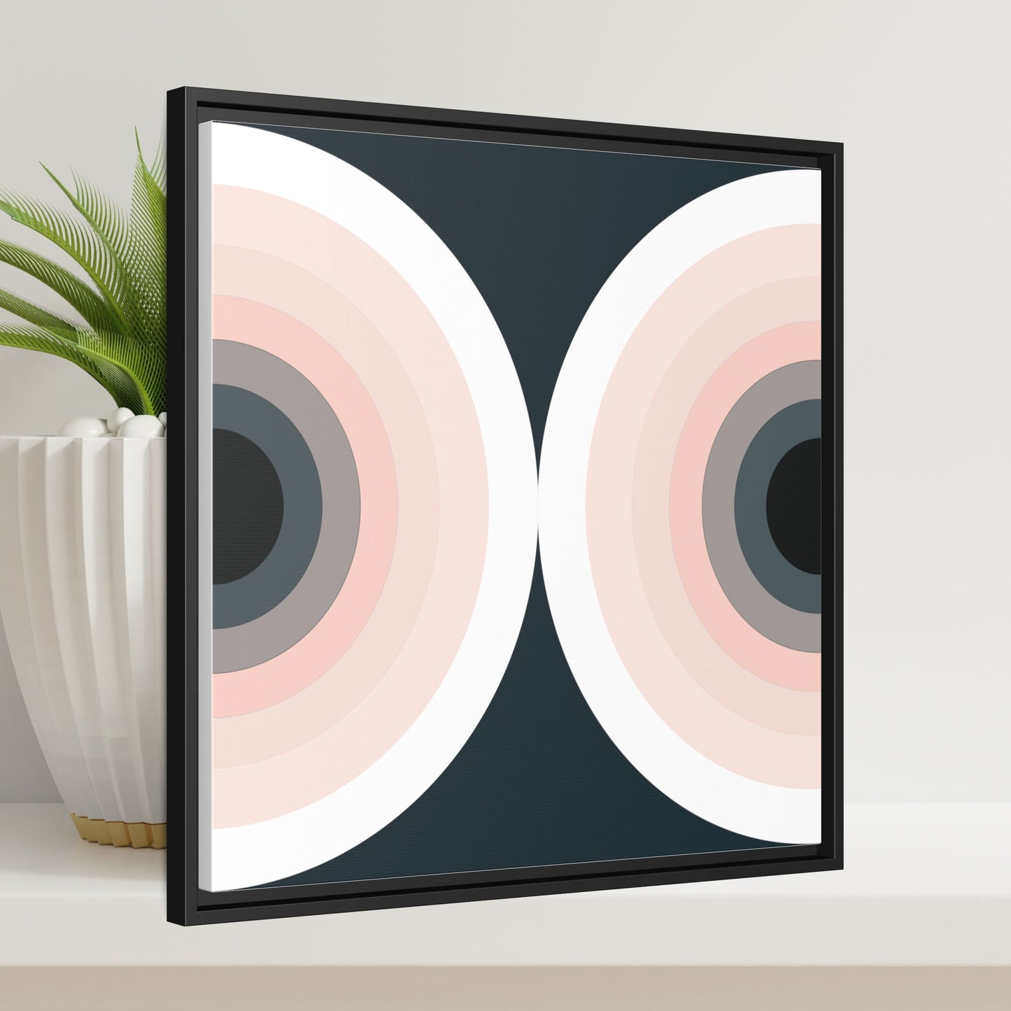 Modern Framed Geometric Canvas Art | Bold Color Meets Clean Framing