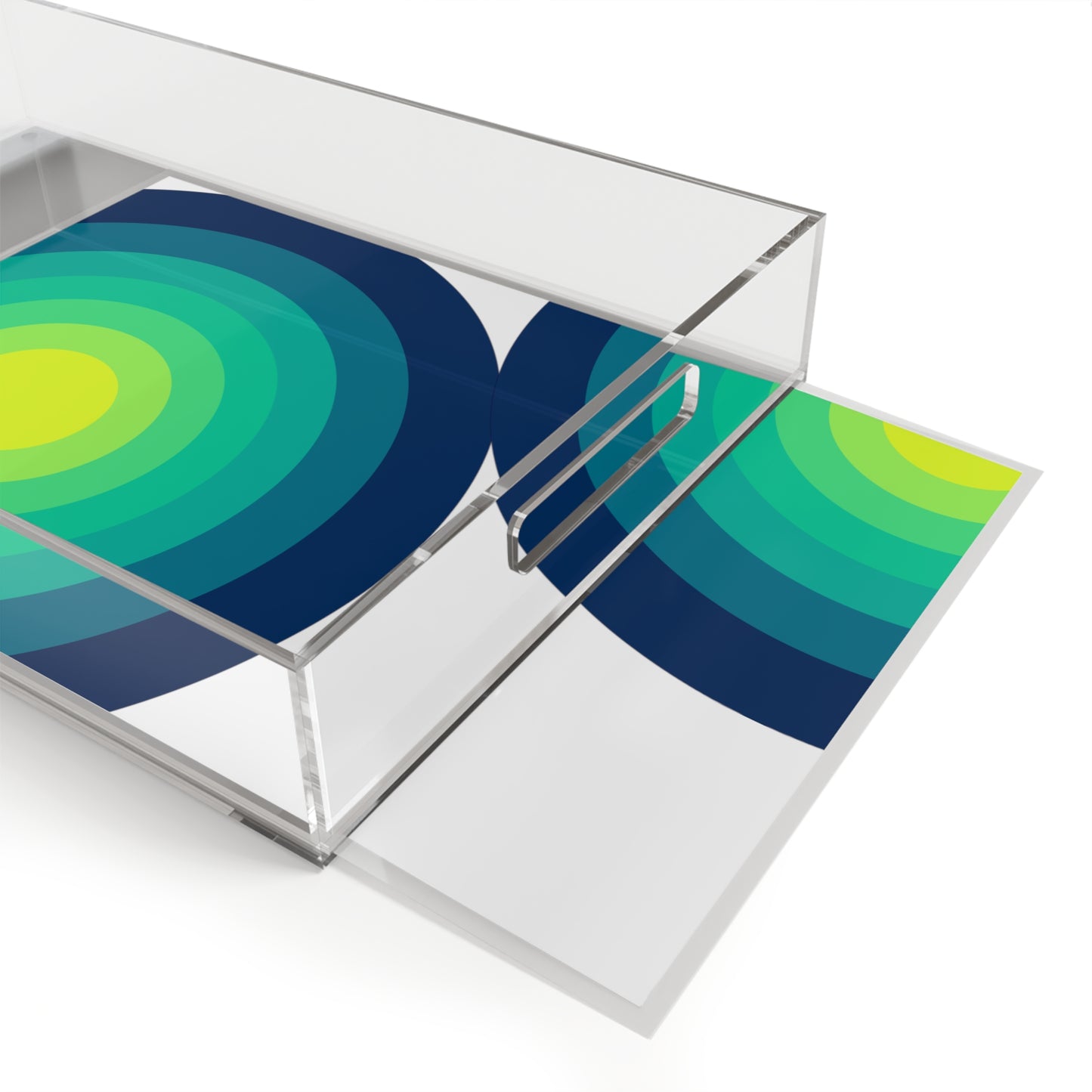Modern Acrylic Tray with Bold Geometric Artwork