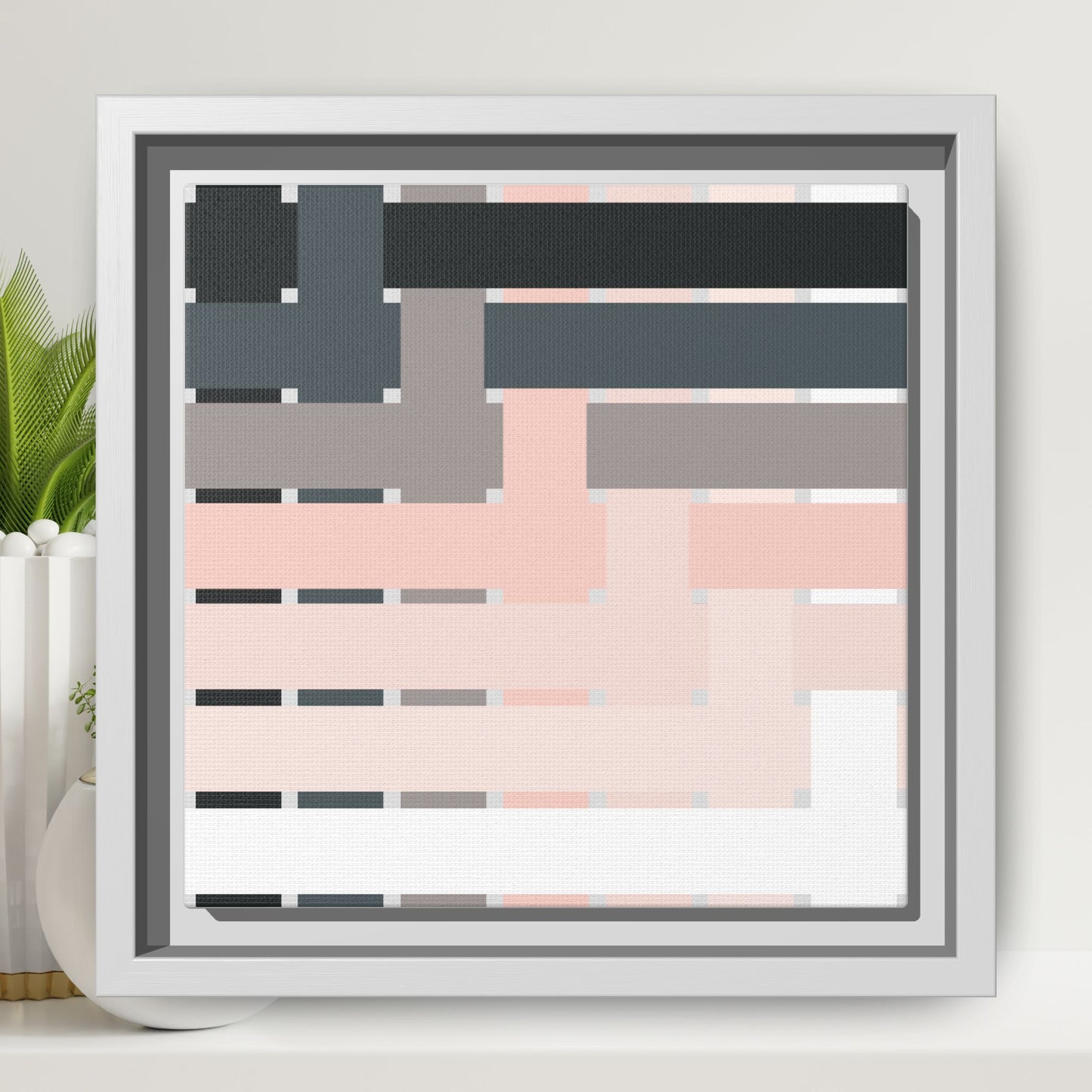 Modern Framed Geometric Canvas Art | Bold Color Meets Clean Framing