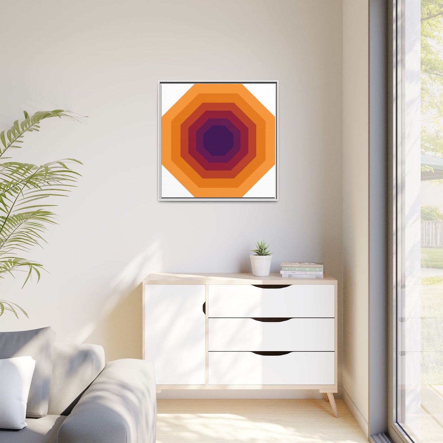 Modern Framed Geometric Canvas Art | Bold Color Meets Clean Framing