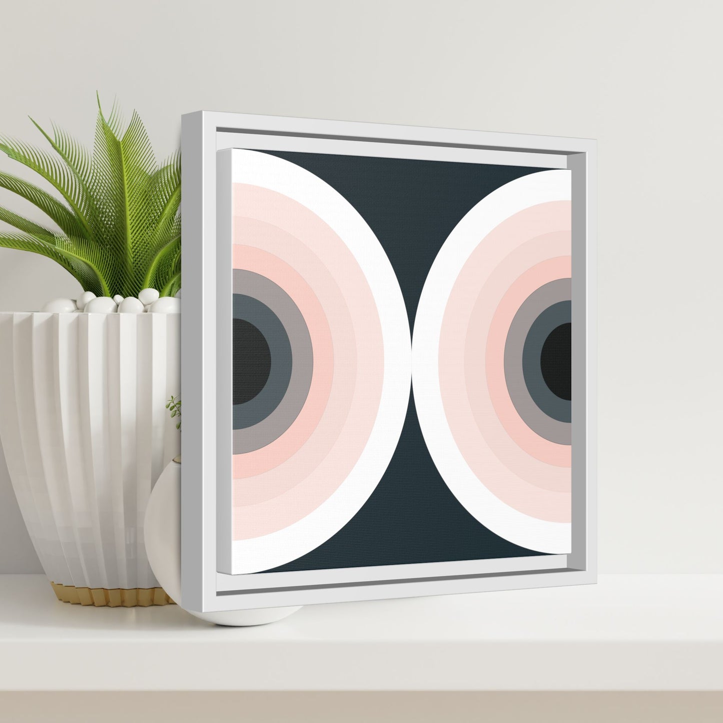 Modern Framed Geometric Canvas Art | Bold Color Meets Clean Framing