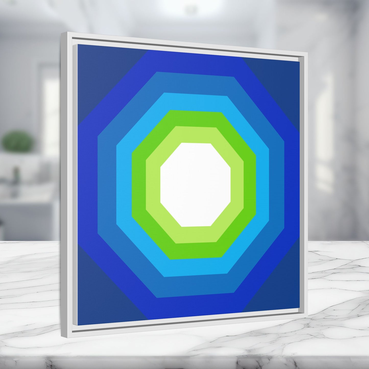 Modern Framed Geometric Canvas Art | Bold Color Meets Clean Framing