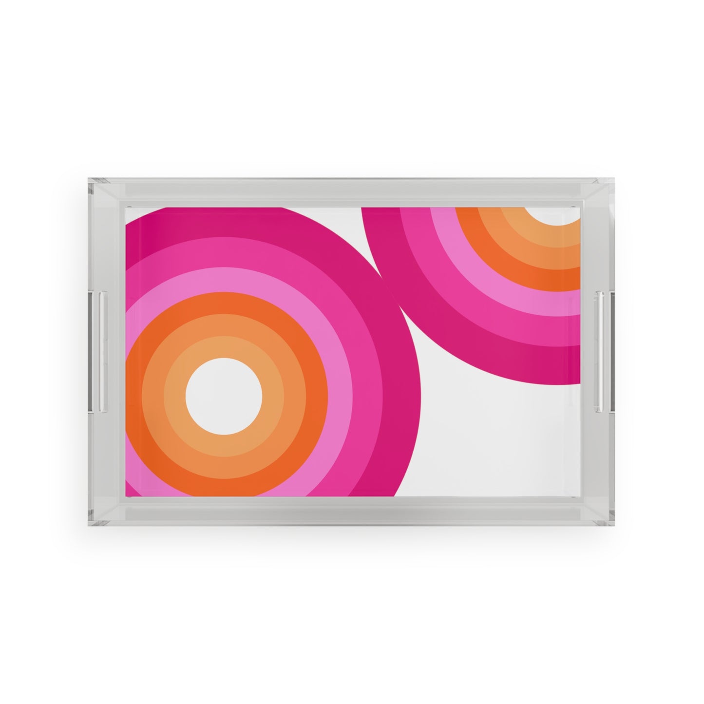Modern Acrylic Tray with Bold Geometric Artwork