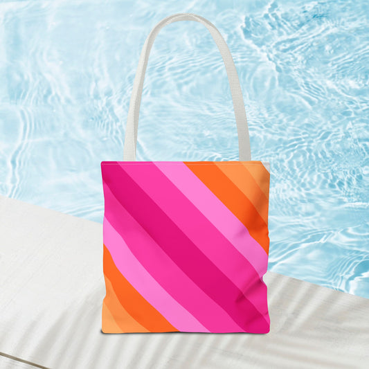 Geometric Art Tote Bag – 3 sizes | Bold lines. Vivid color. Retro with a modern twist.