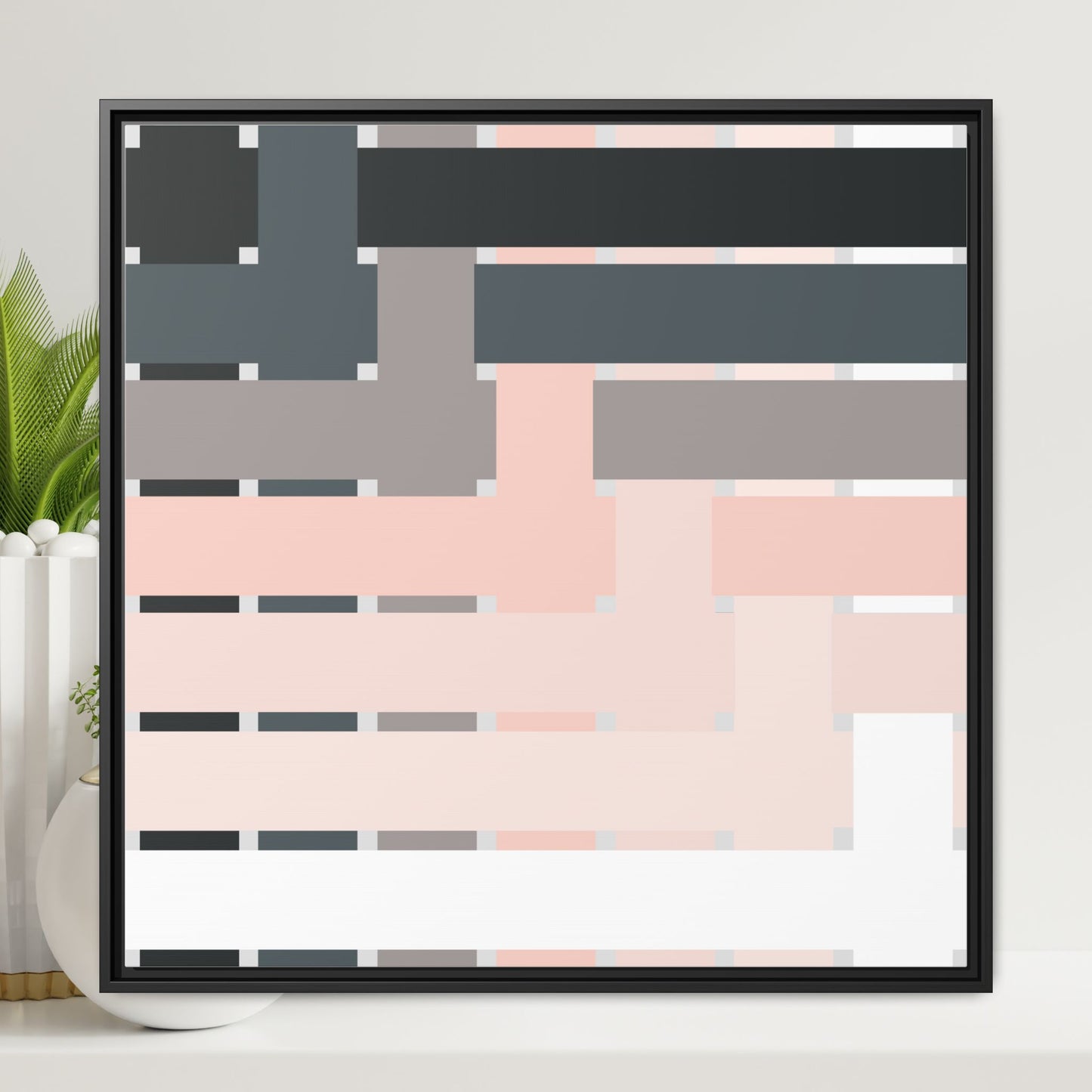 Modern Framed Geometric Canvas Art | Bold Color Meets Clean Framing