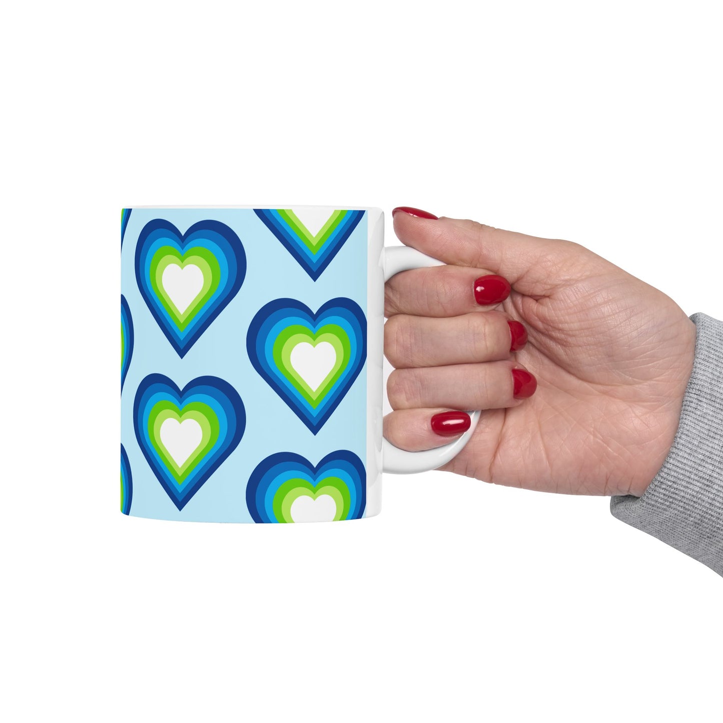 Geo Art Heart Mug – Bold Color, Daily Joy