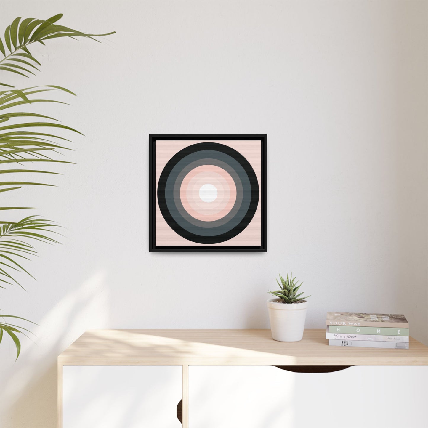 Modern Framed Geometric Canvas Art | Bold Color Meets Clean Framing