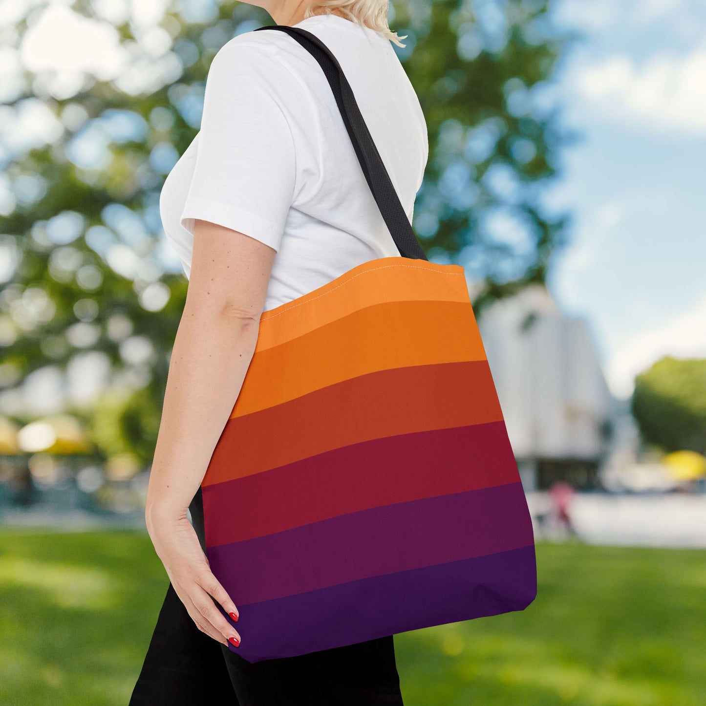 Geometric Art Tote Bag – 3 sizes | Bold lines. Vivid color. Retro with a modern twist.