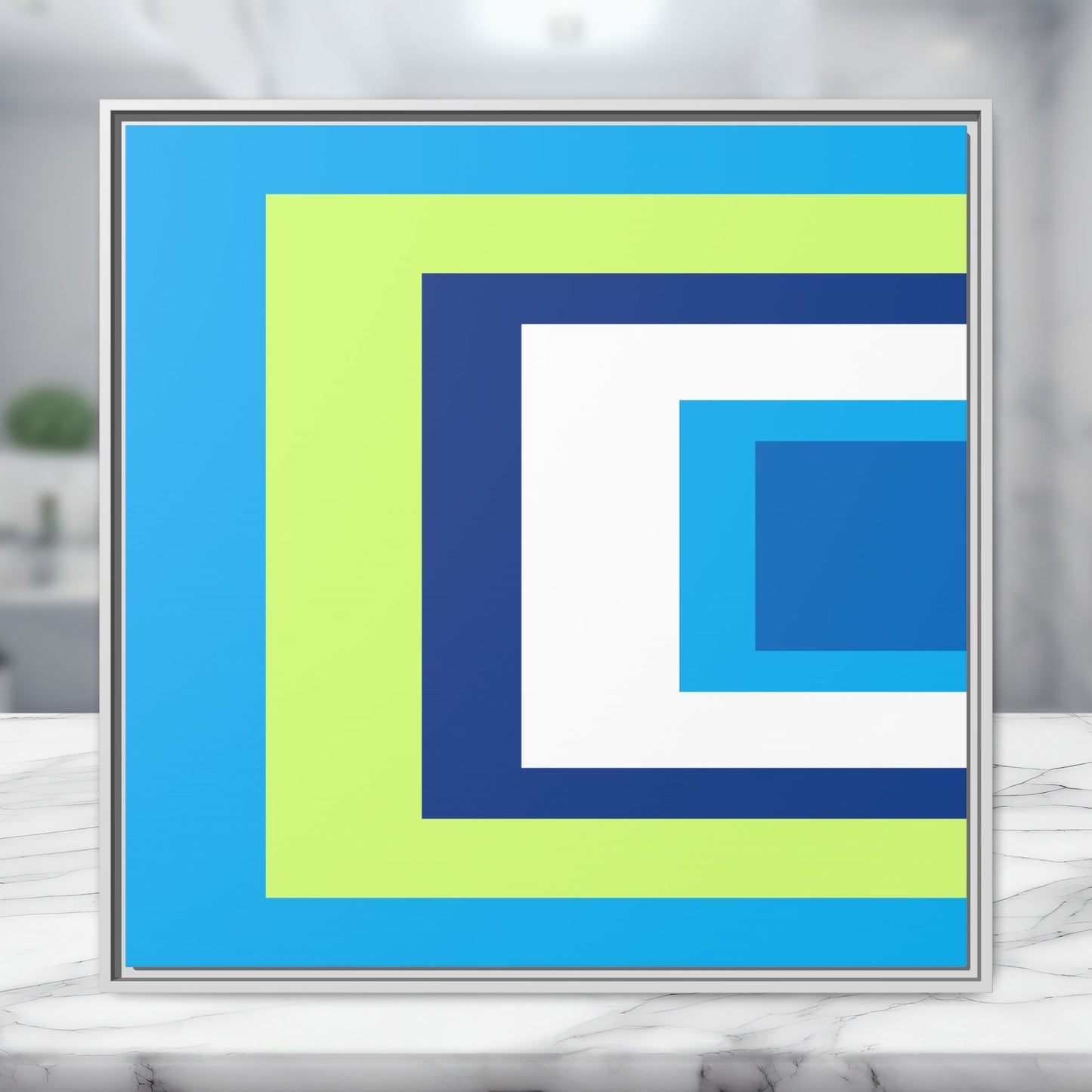 Modern Framed Geometric Canvas Art | Bold Color Meets Clean Framing