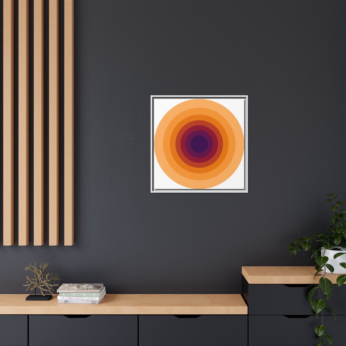 Modern Framed Geometric Canvas Art | Bold Color Meets Clean Framing
