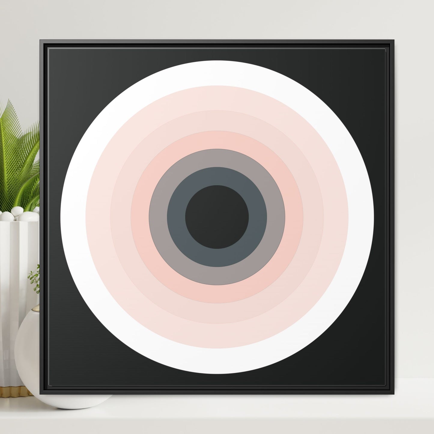 Modern Framed Geometric Canvas Art | Bold Color Meets Clean Framing