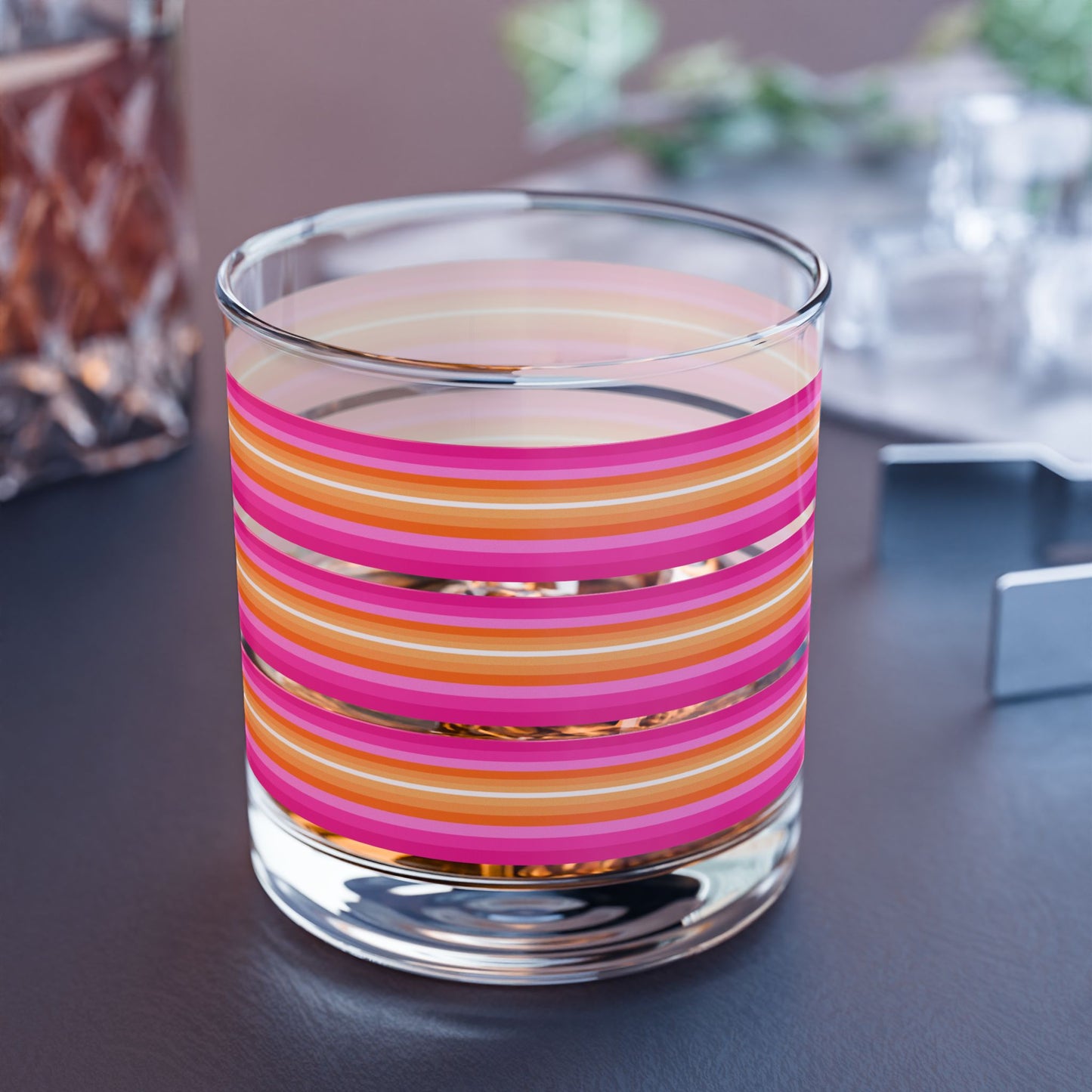 Vibrant Modern Retro Rocks Glass – 10oz