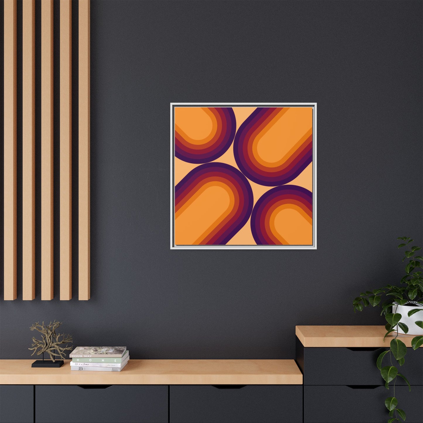 Modern Framed Geometric Canvas Art | Bold Color Meets Clean Framing