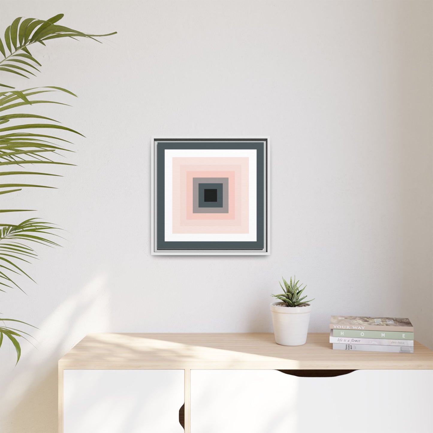Modern Framed Geometric Canvas Art | Bold Color Meets Clean Framing
