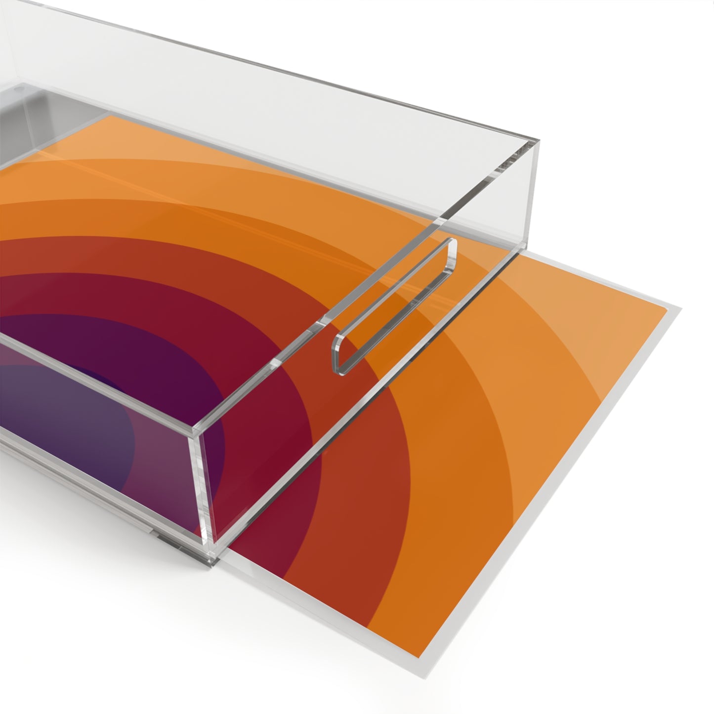 Modern Acrylic Tray with Bold Geometric Artwork