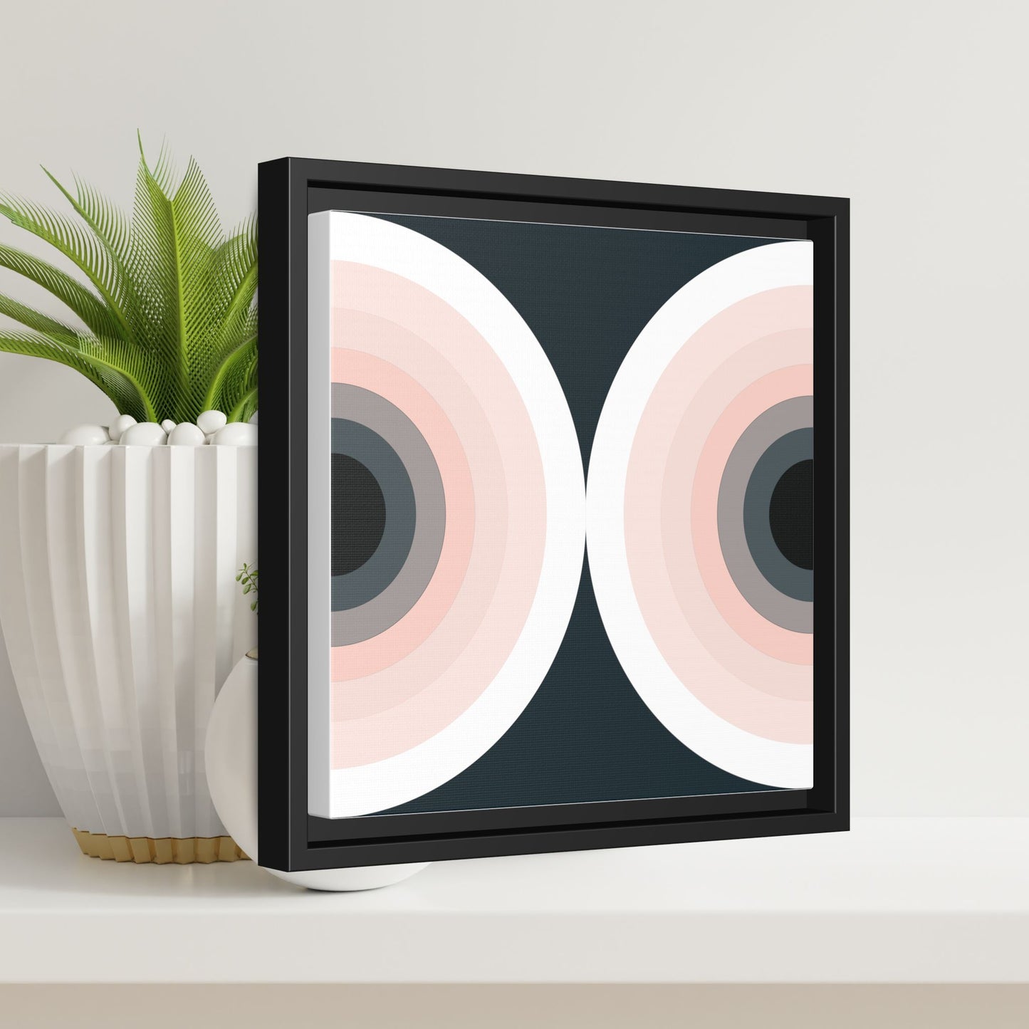 Modern Framed Geometric Canvas Art | Bold Color Meets Clean Framing