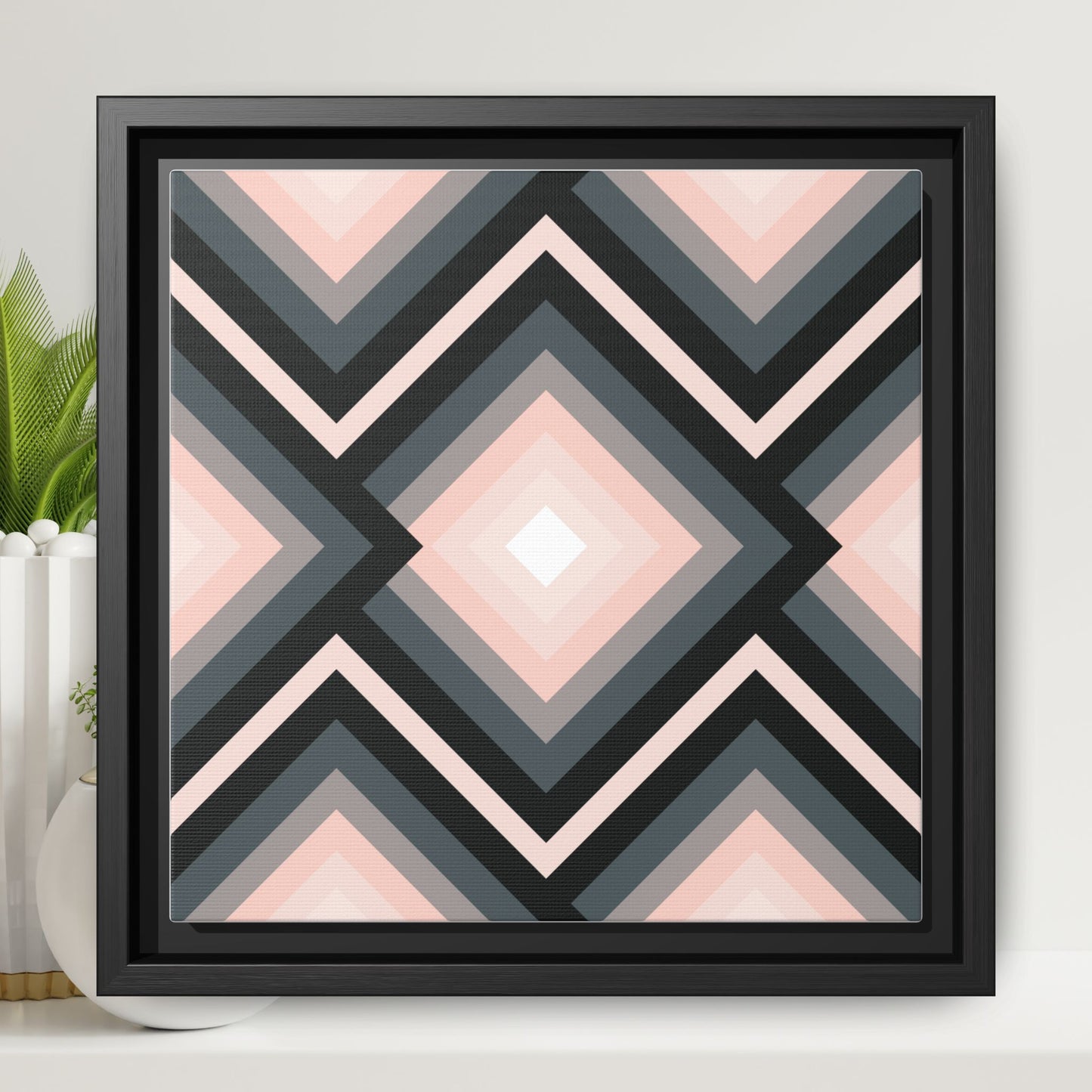 Modern Framed Geometric Canvas Art | Bold Color Meets Clean Framing