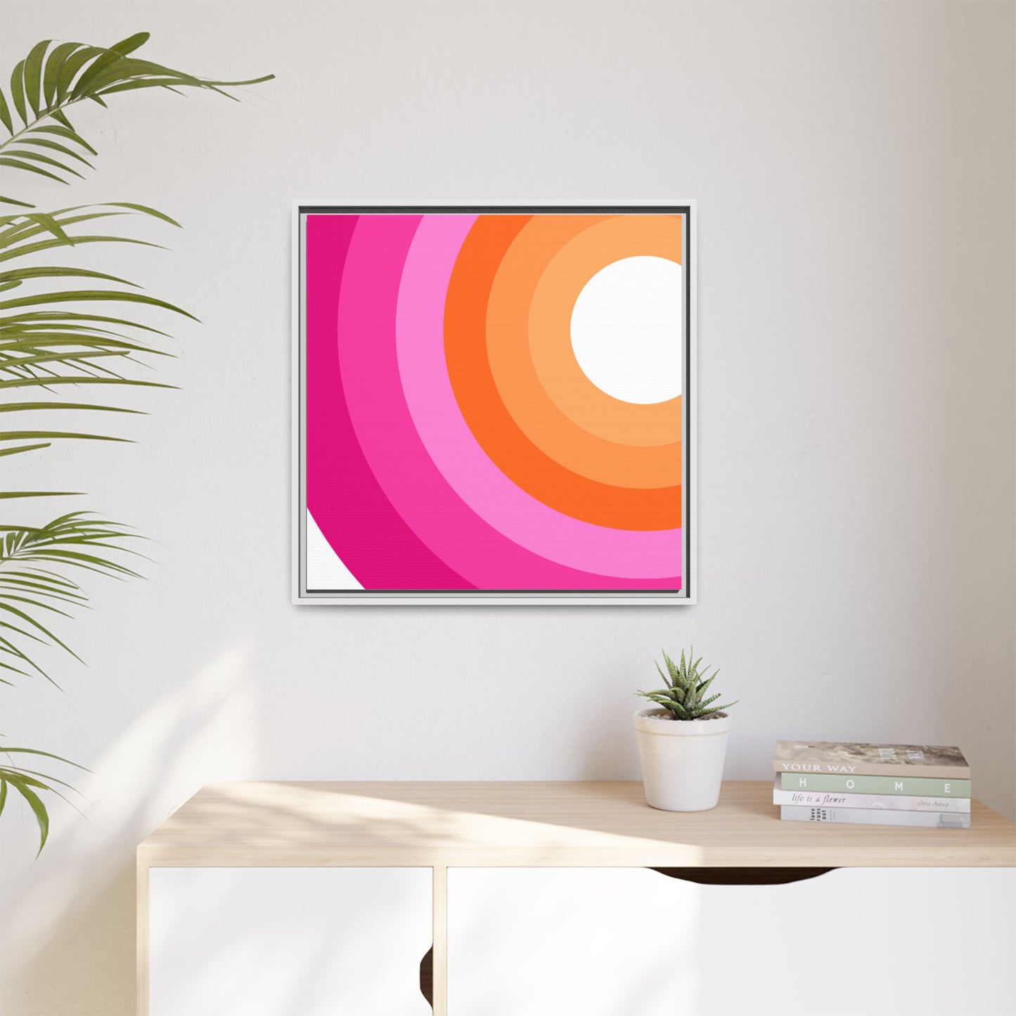 Modern Framed Geometric Canvas Art | Bold Color Meets Clean Framing