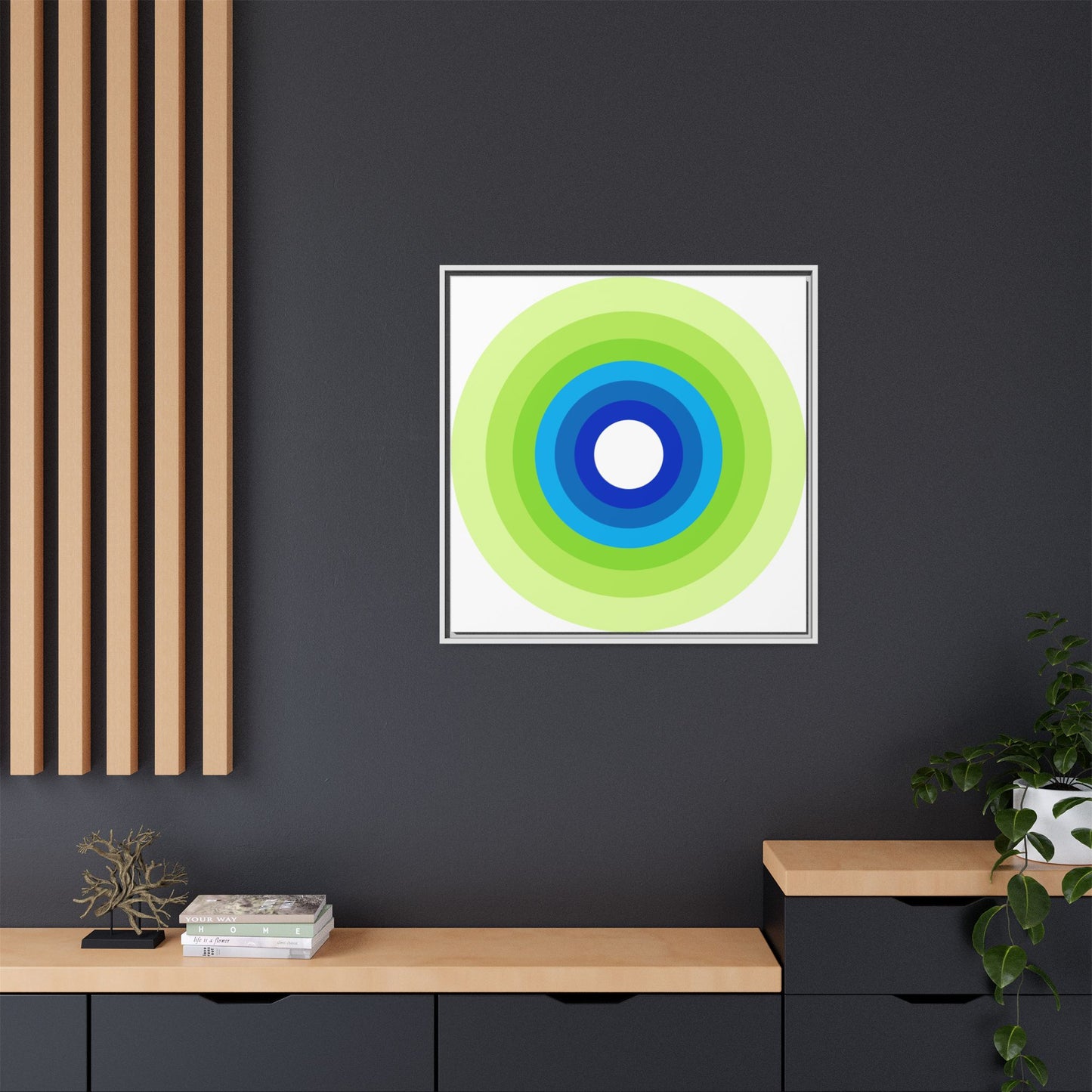 Modern Framed Geometric Canvas Art | Bold Color Meets Clean Framing
