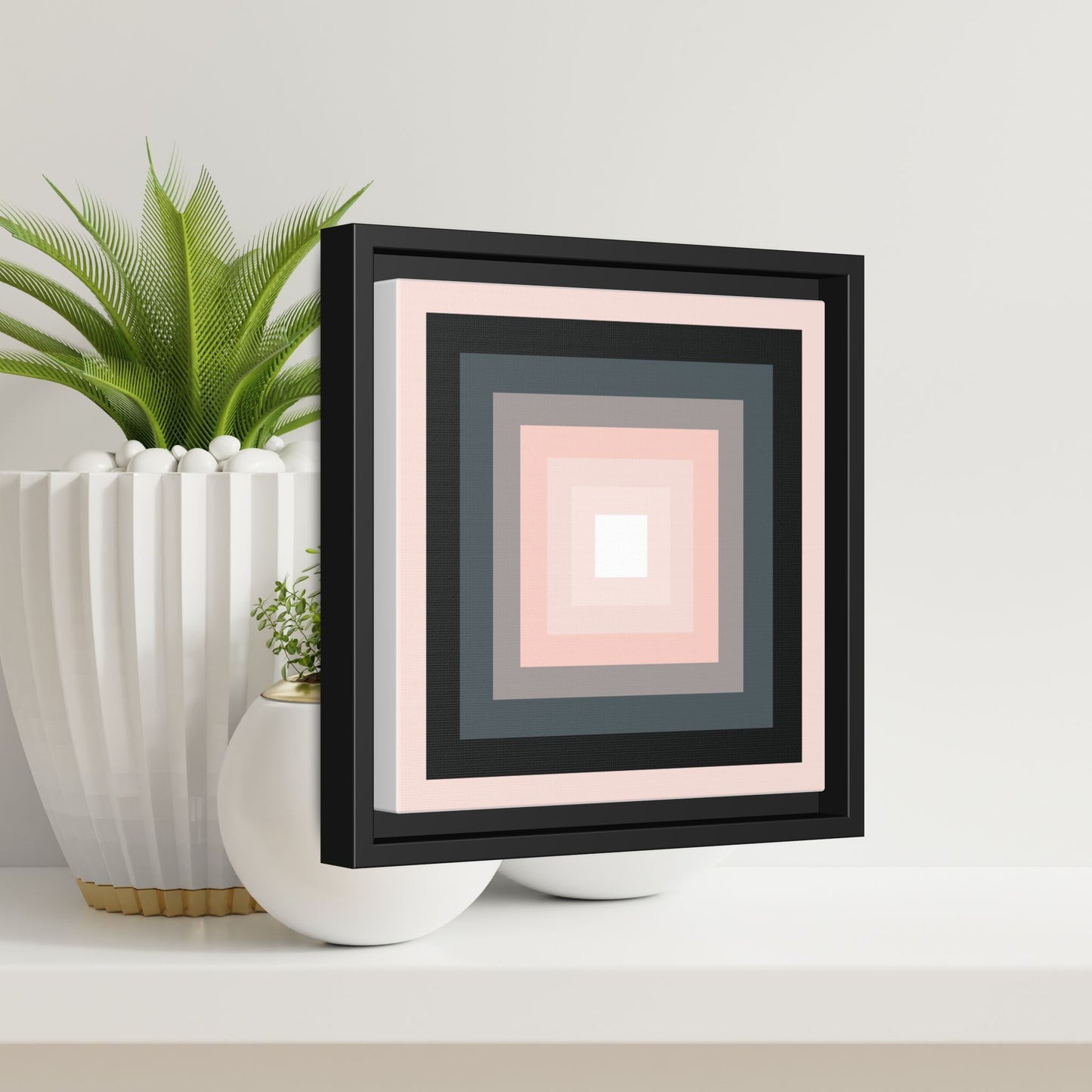 Modern Framed Geometric Canvas Art | Bold Color Meets Clean Framing