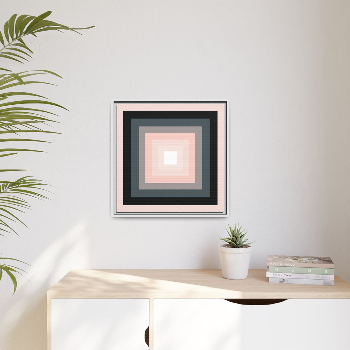 Modern Framed Geometric Canvas Art | Bold Color Meets Clean Framing