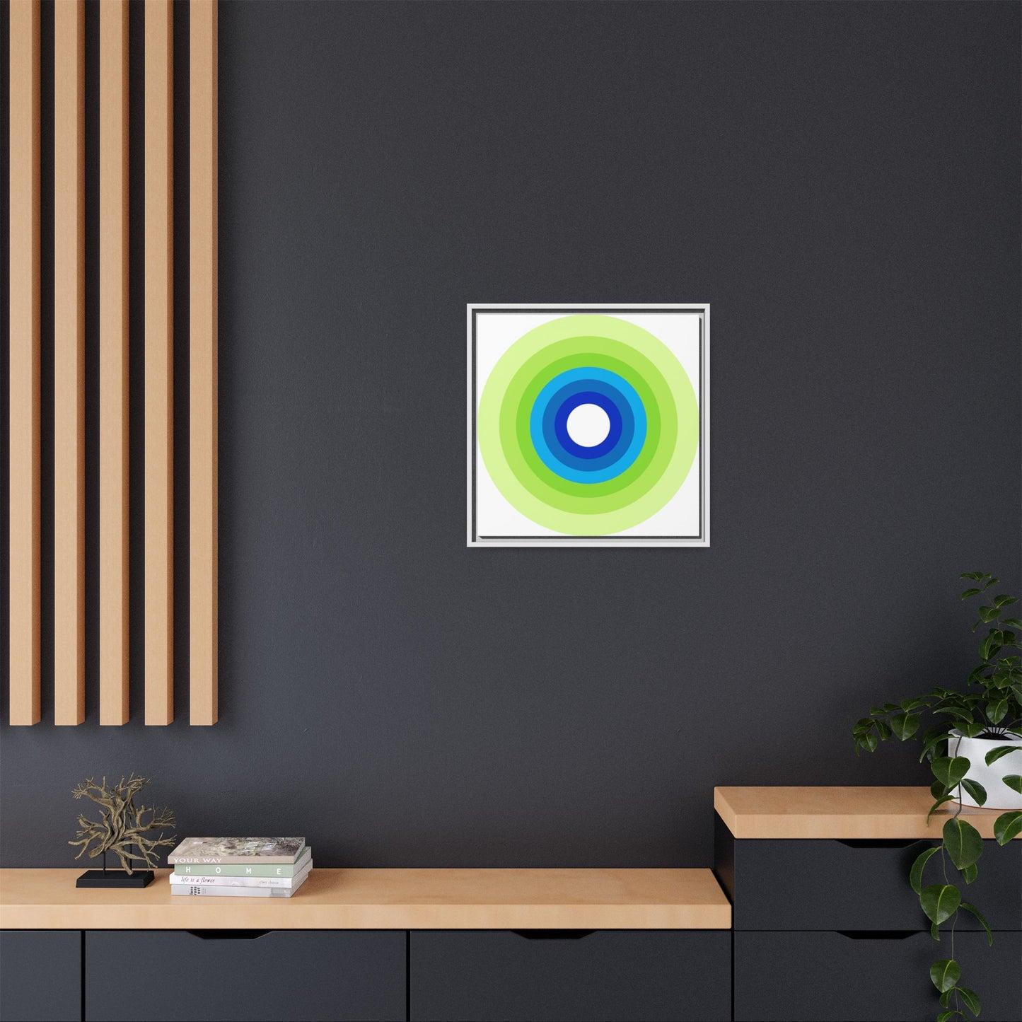 Modern Framed Geometric Canvas Art | Bold Color Meets Clean Framing