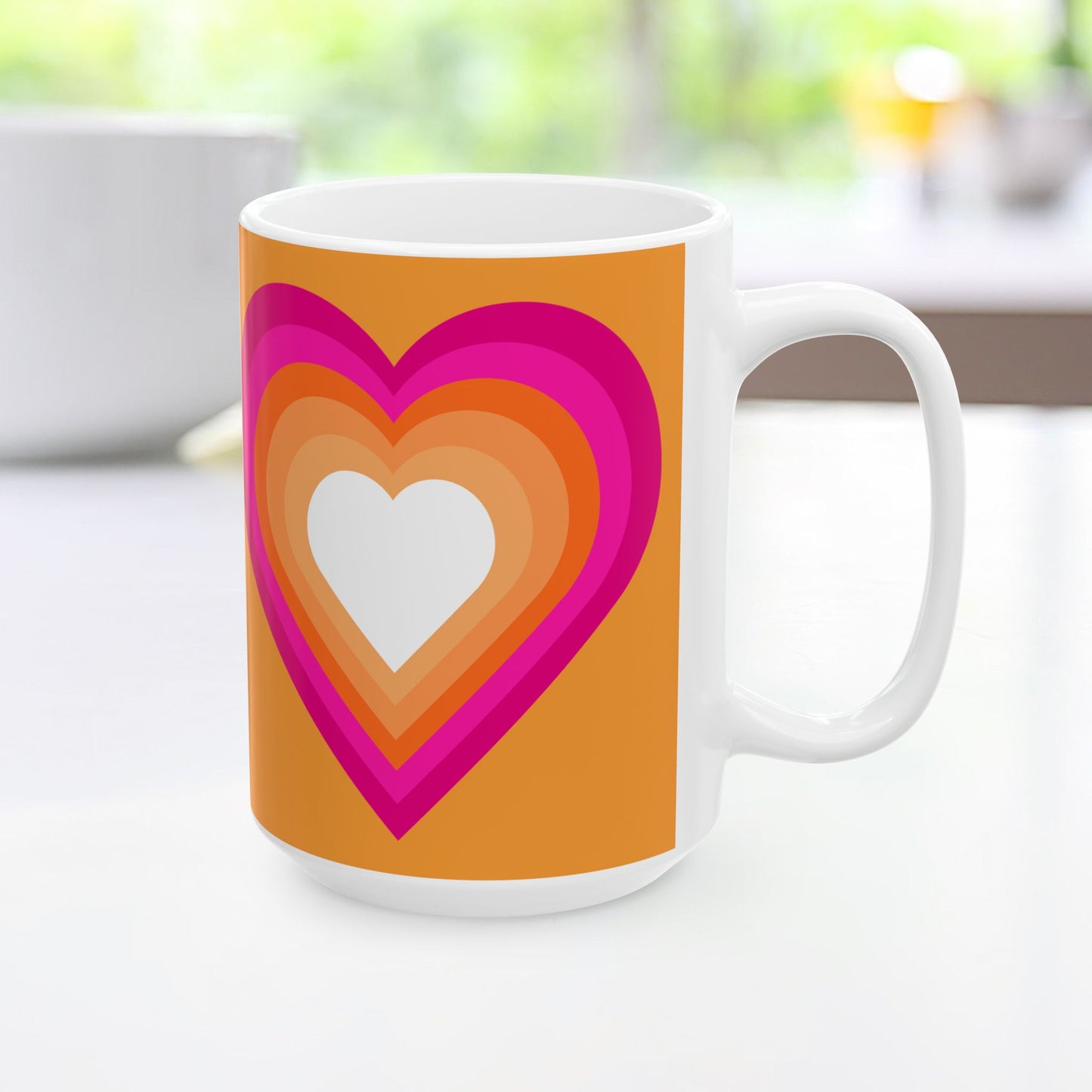 Geo Art Heart Mug – Bold Color, Daily Joy