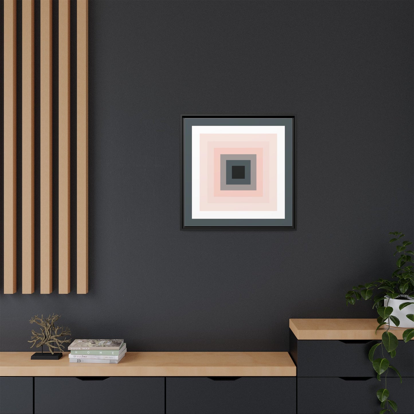 Modern Framed Geometric Canvas Art | Bold Color Meets Clean Framing