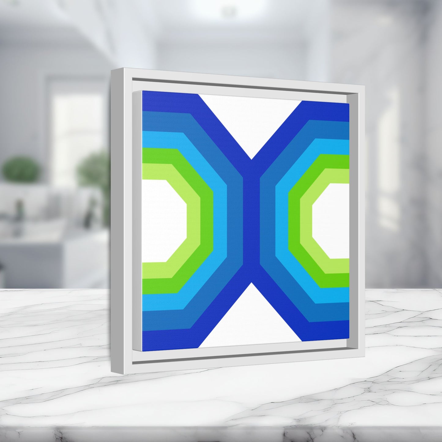 Modern Framed Geometric Canvas Art | Bold Color Meets Clean Framing
