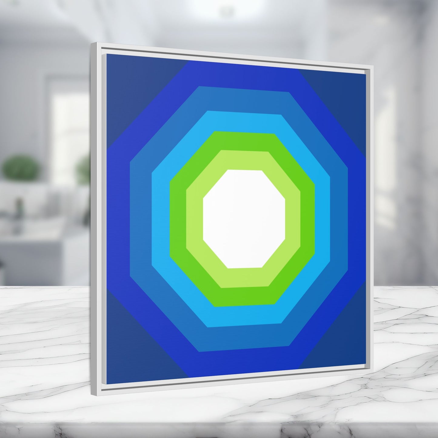 Modern Framed Geometric Canvas Art | Bold Color Meets Clean Framing