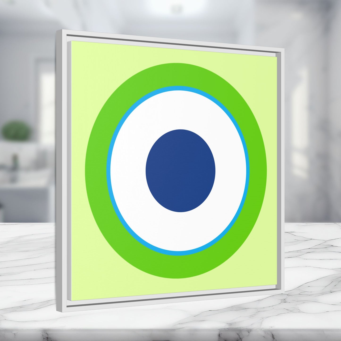 Modern Framed Geometric Canvas Art | Bold Color Meets Clean Framing