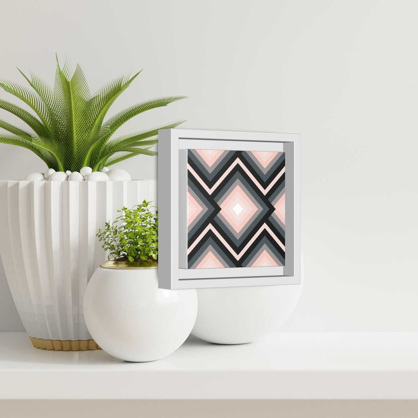 Modern Framed Geometric Canvas Art | Bold Color Meets Clean Framing