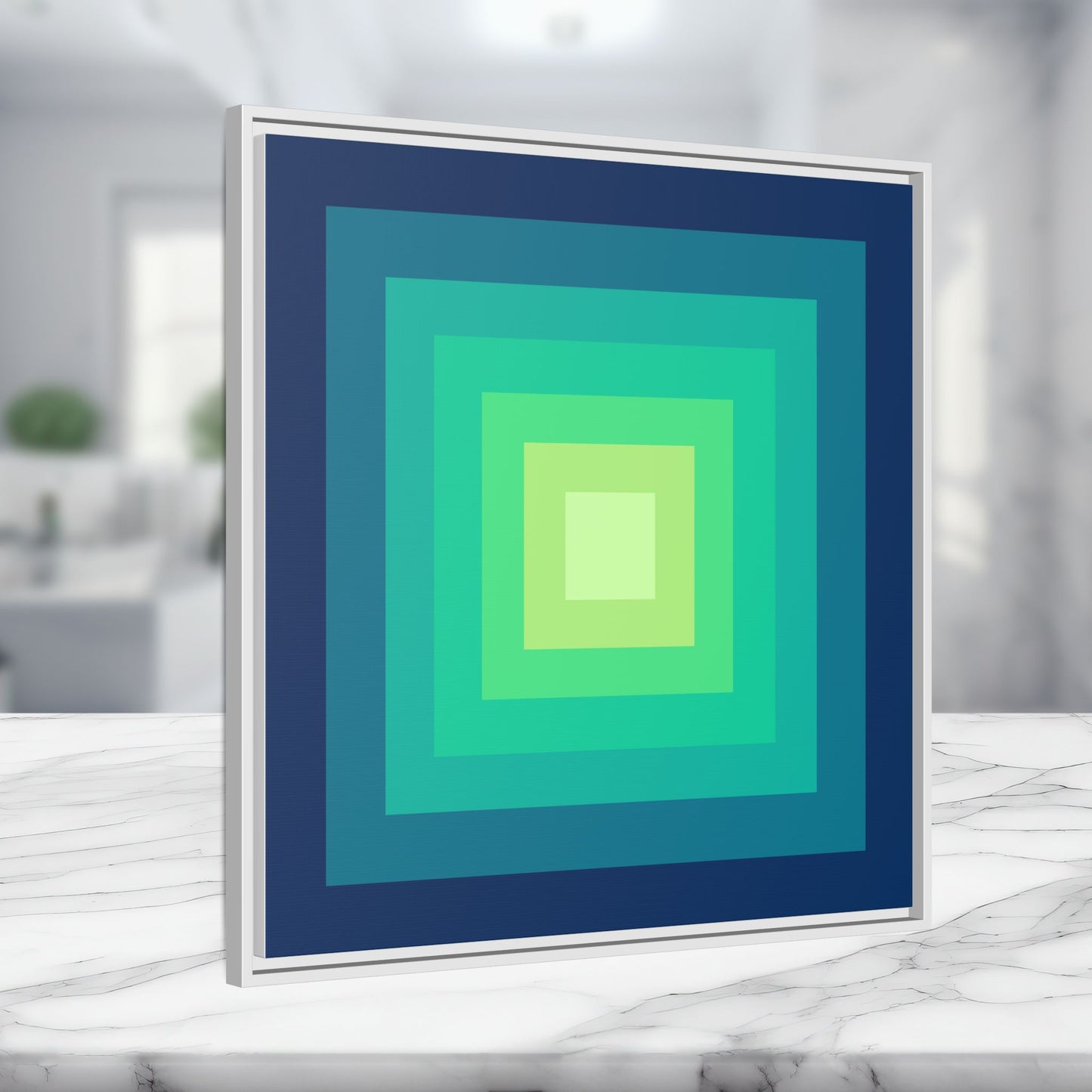 Modern Framed Geometric Canvas Art | Bold Color Meets Clean Framing