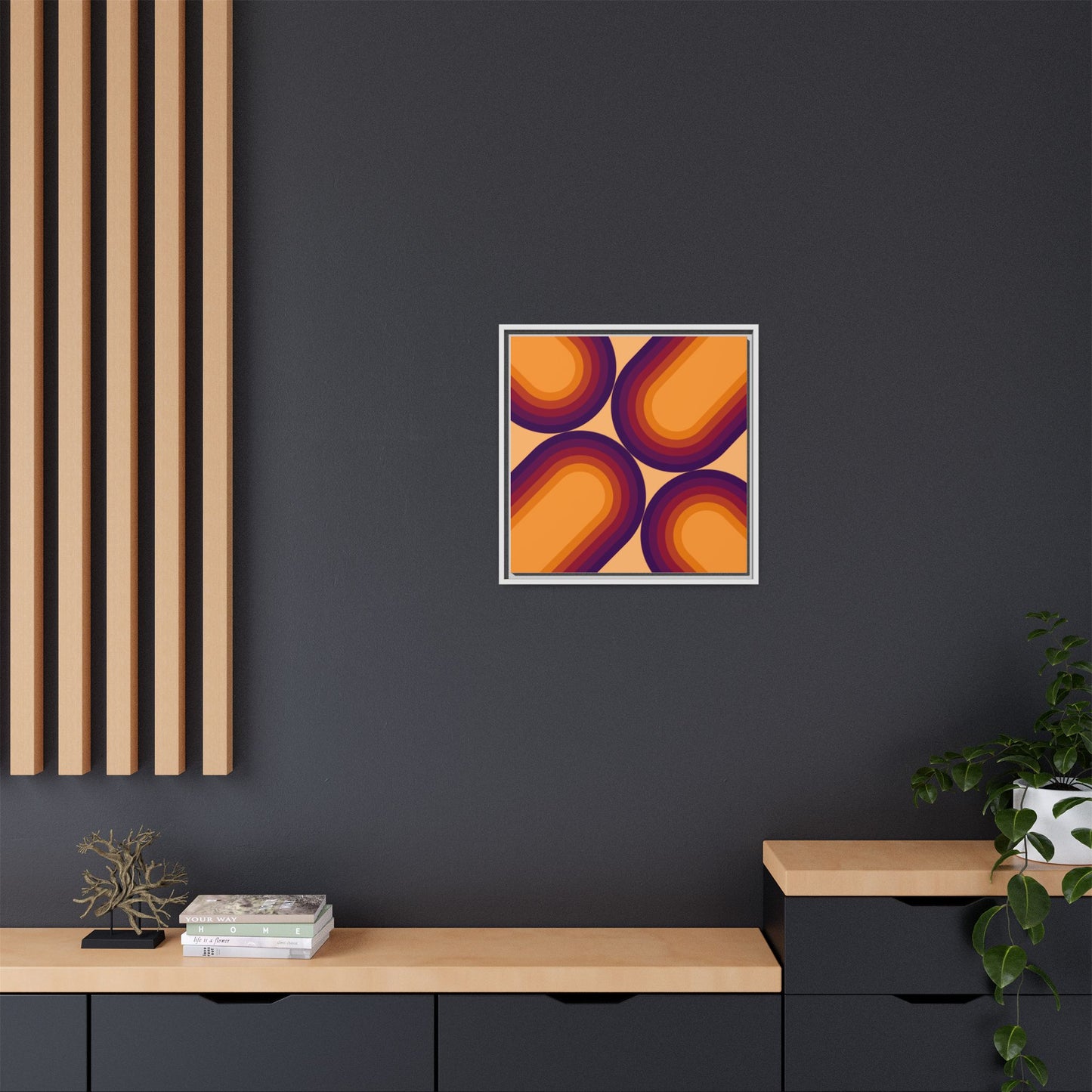 Modern Framed Geometric Canvas Art | Bold Color Meets Clean Framing