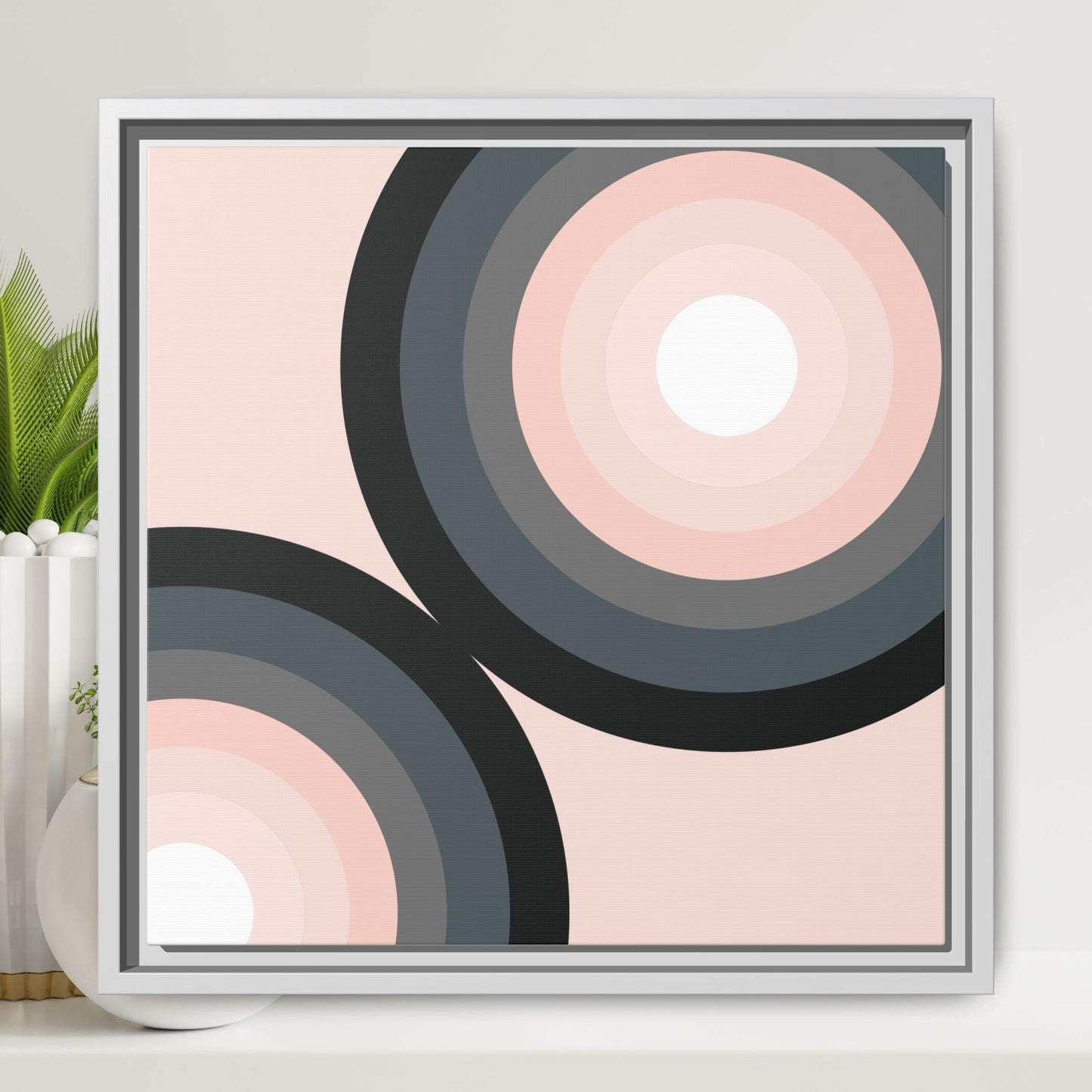 Modern Framed Geometric Canvas Art | Bold Color Meets Clean Framing