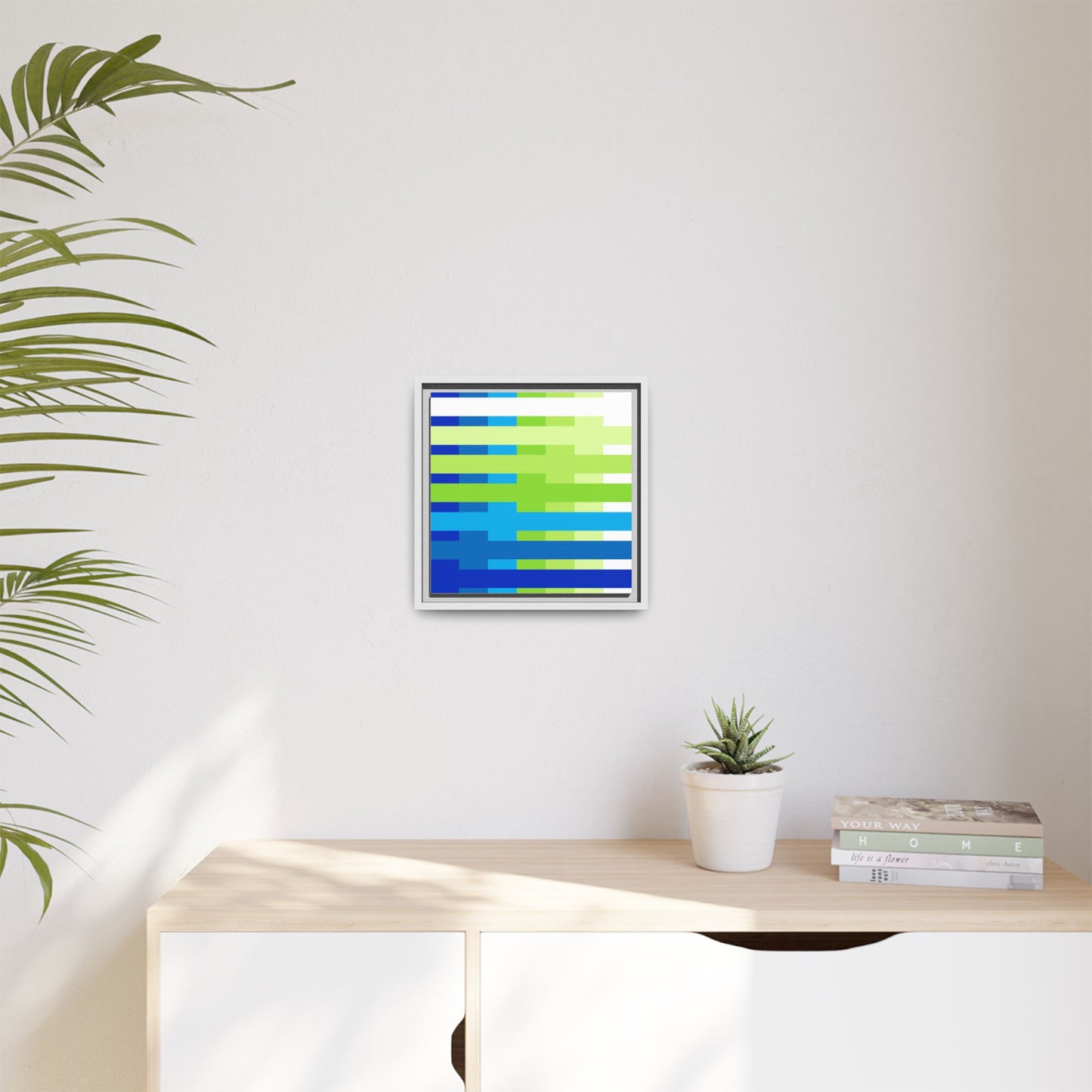 Modern Framed Geometric Canvas Art | Bold Color Meets Clean Framing