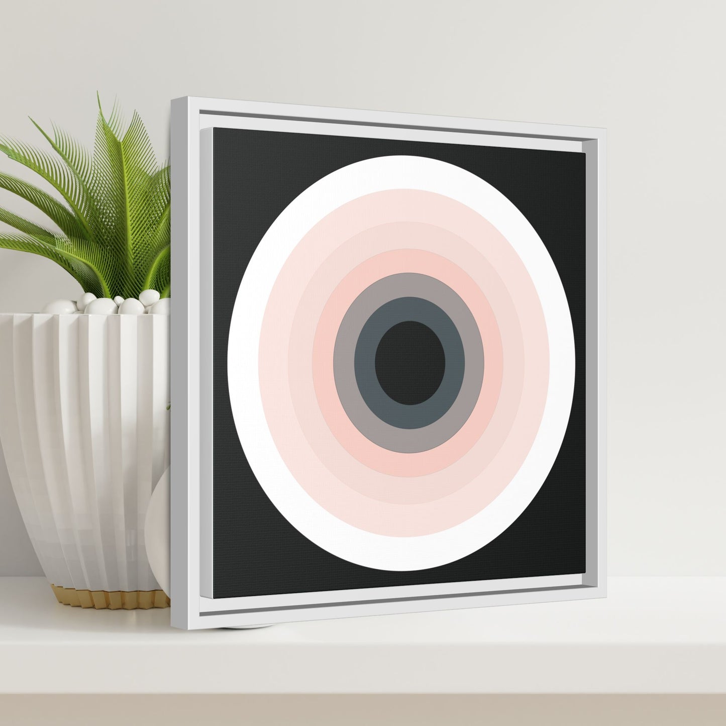 Modern Framed Geometric Canvas Art | Bold Color Meets Clean Framing