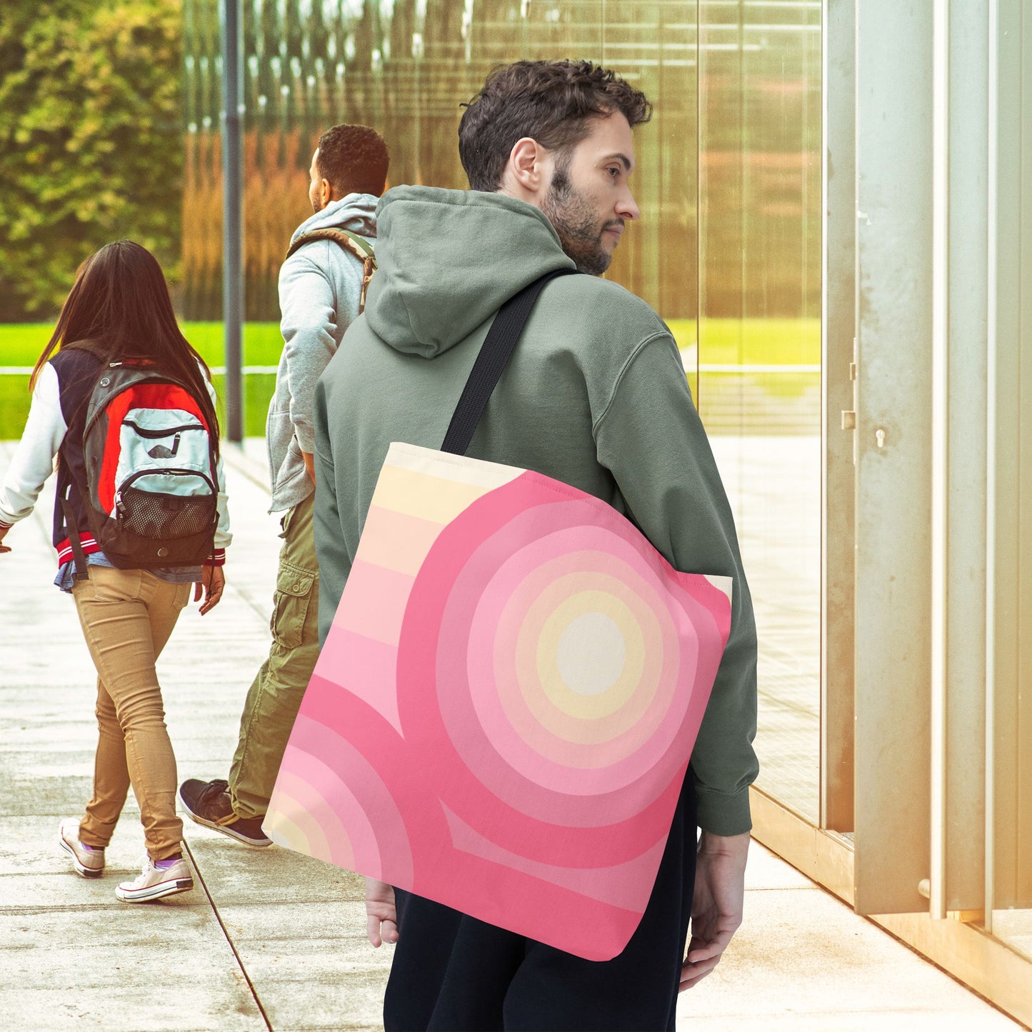 Geo Art Tote Bag – 3 sizes | Bold lines. Vivid color. Retro with a modern twist.