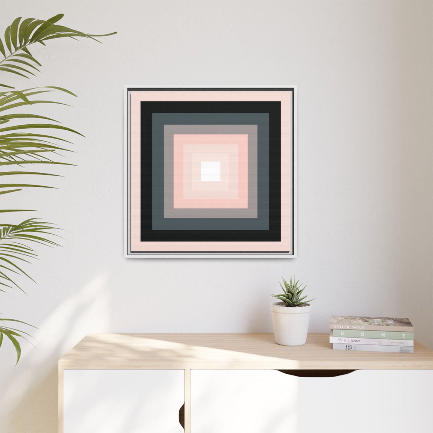 Modern Framed Geometric Canvas Art | Bold Color Meets Clean Framing