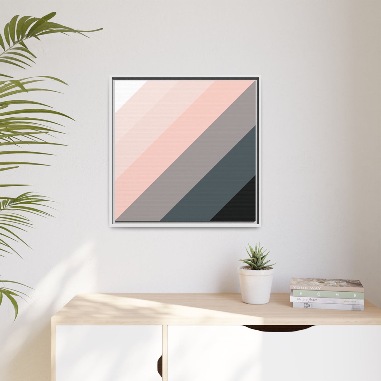 Modern Framed Geometric Canvas Art | Bold Color Meets Clean Framing