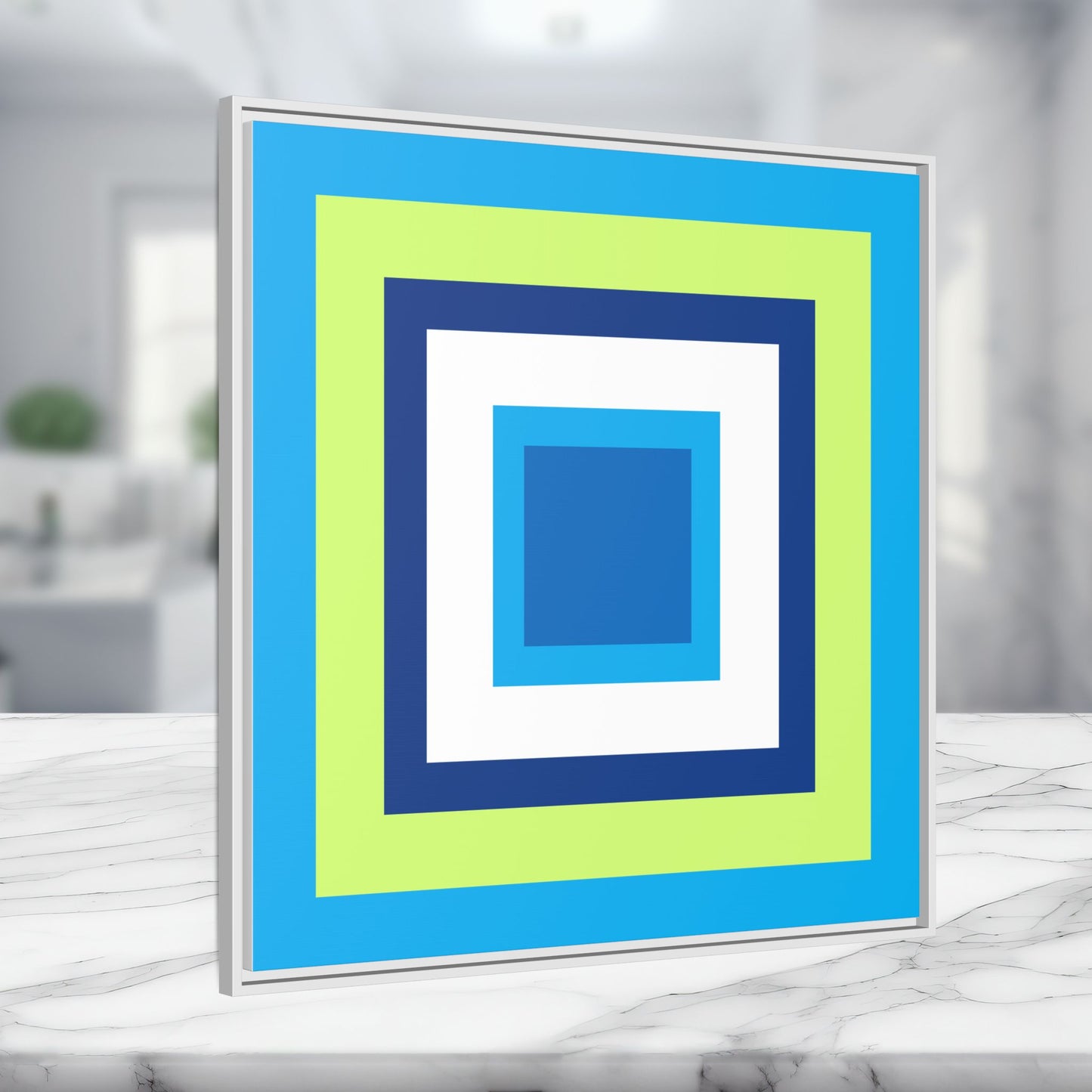 Modern Framed Geometric Canvas Art | Bold Color Meets Clean Framing