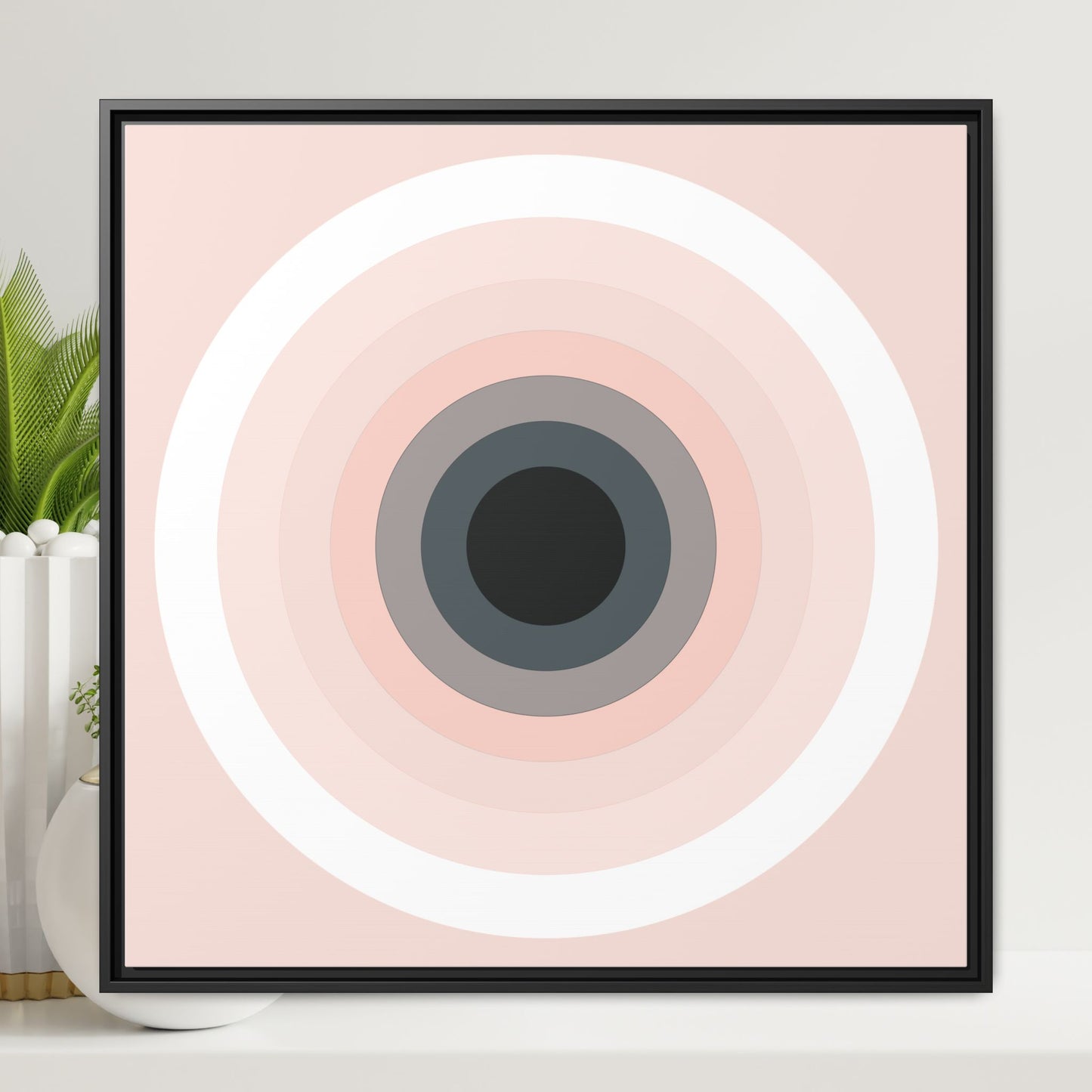 Modern Framed Geometric Canvas Art | Bold Color Meets Clean Framing
