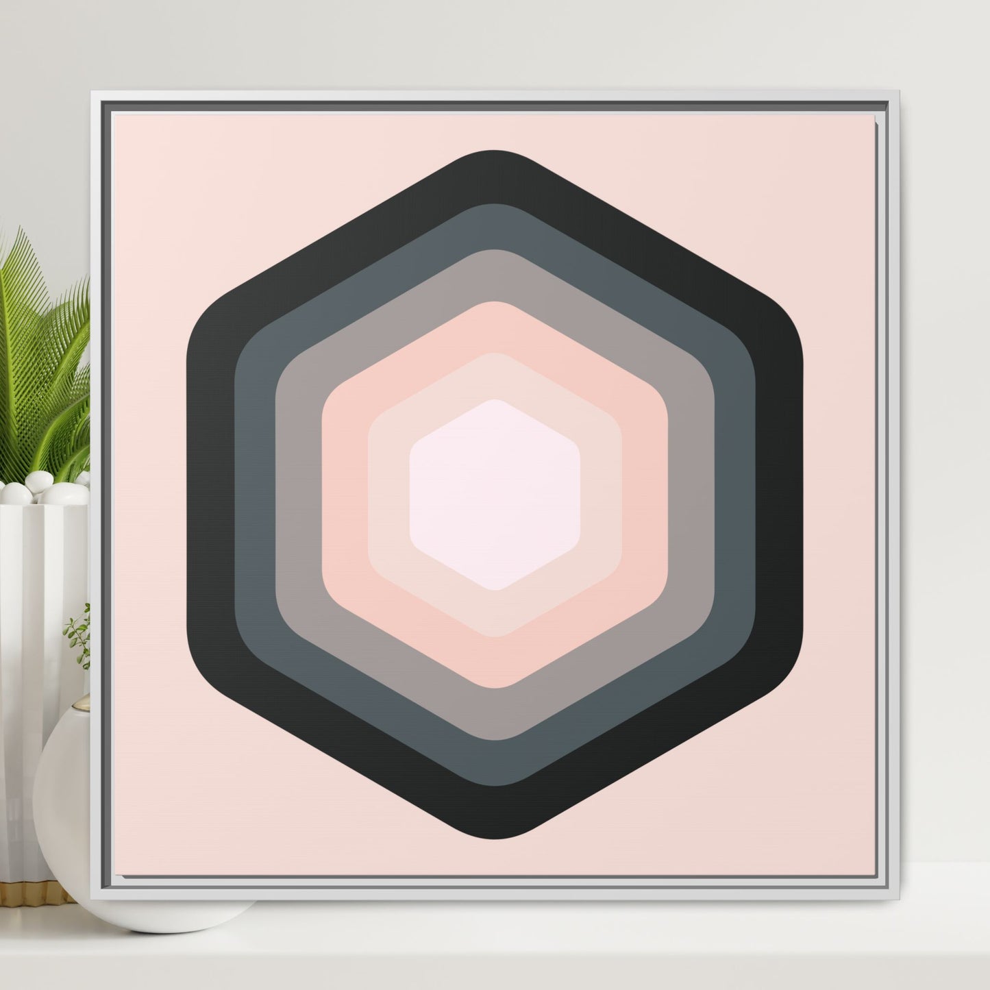 Modern Framed Geometric Canvas Art | Bold Color Meets Clean Framing