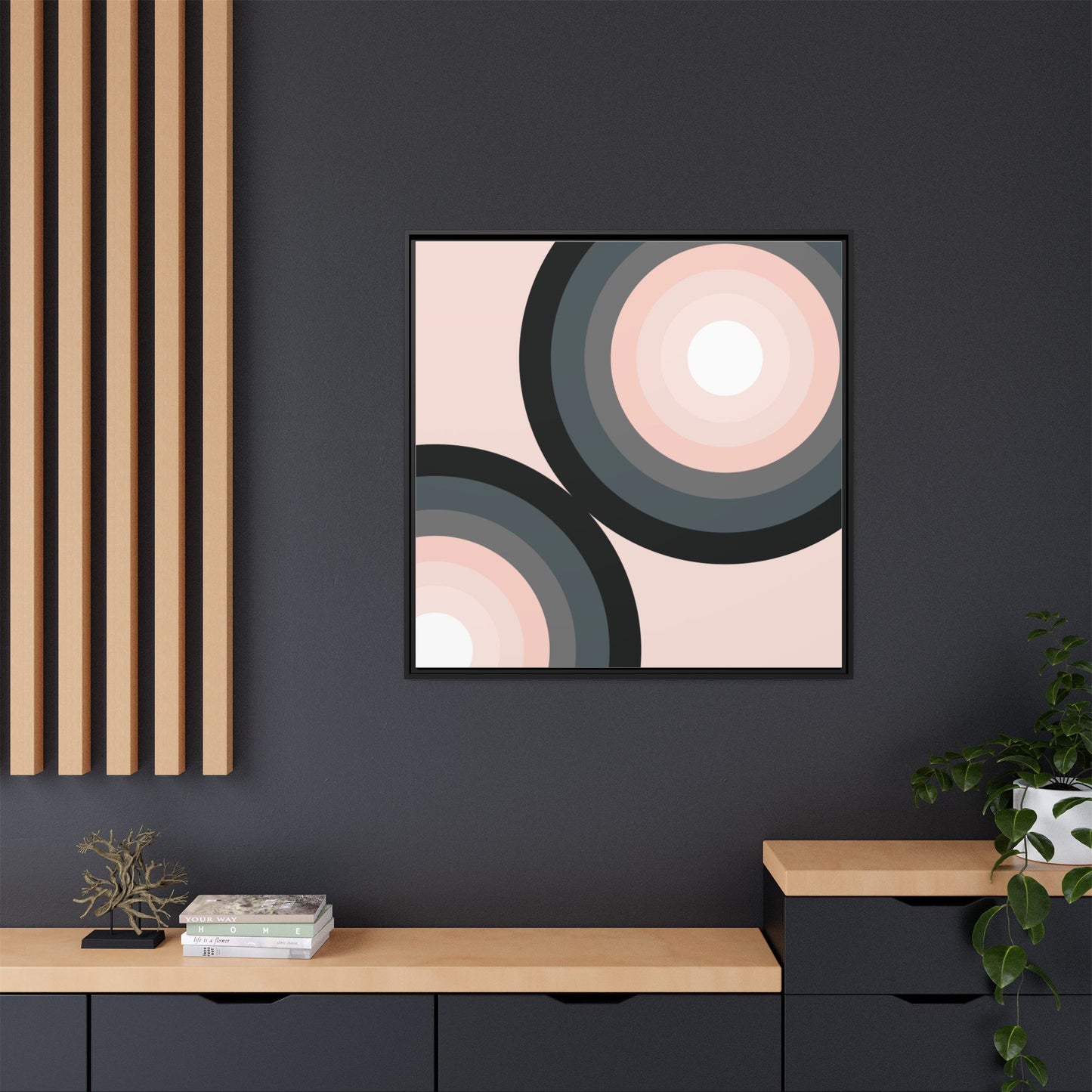 Modern Framed Geometric Canvas Art | Bold Color Meets Clean Framing