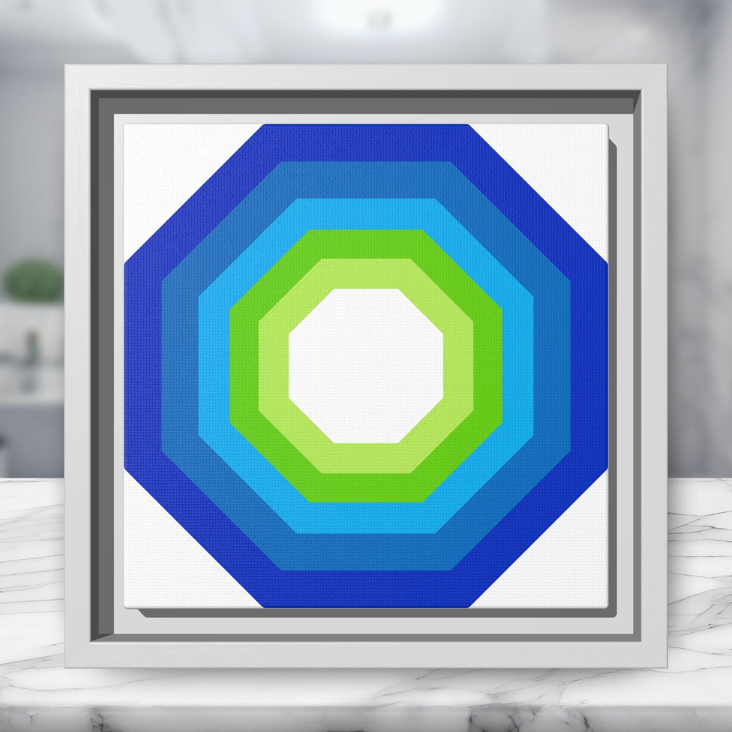 Modern Framed Geometric Canvas Art | Bold Color Meets Clean Framing