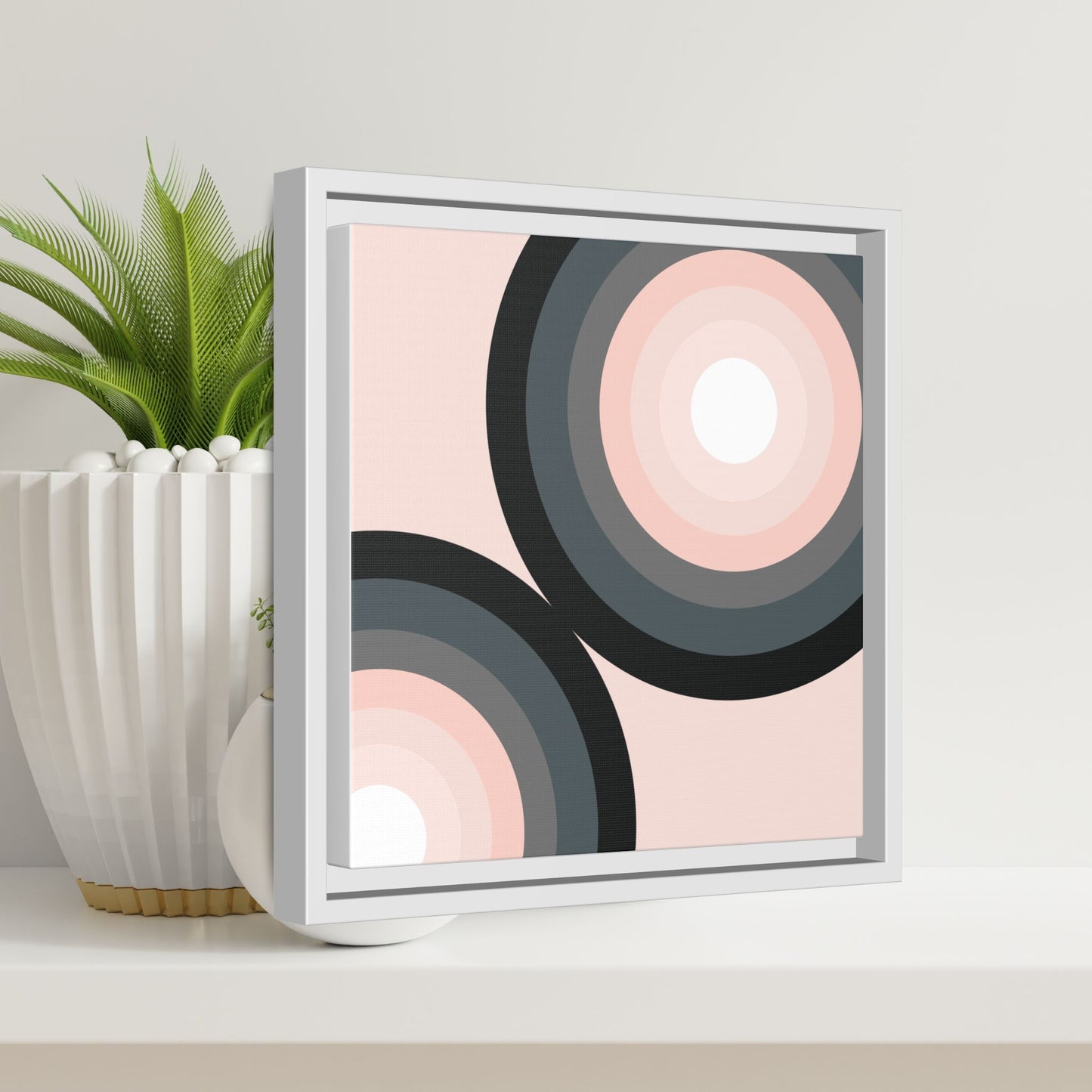 Modern Framed Geometric Canvas Art | Bold Color Meets Clean Framing