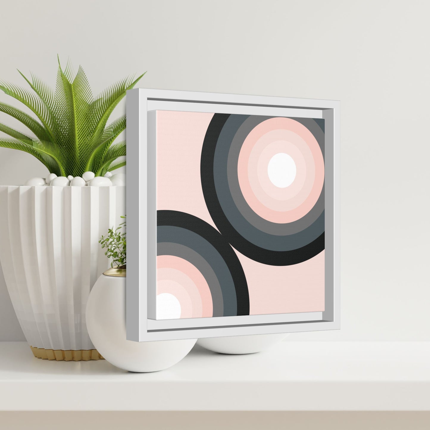 Modern Framed Geometric Canvas Art | Bold Color Meets Clean Framing