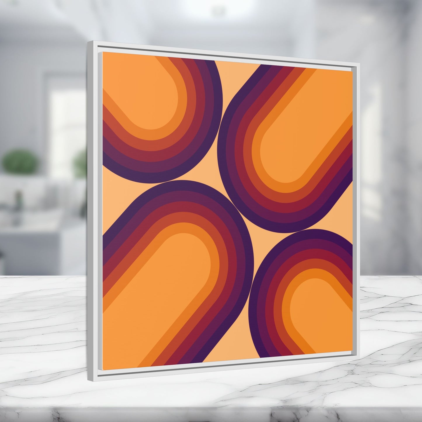 Modern Framed Geometric Canvas Art | Bold Color Meets Clean Framing